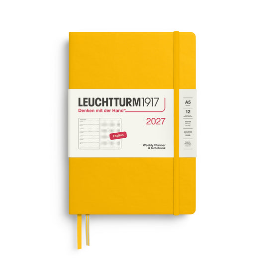 Leuchtturm1917 2027 A5 Medium Hardcover Weekly Planner & Dotted Notebook - Sunflower