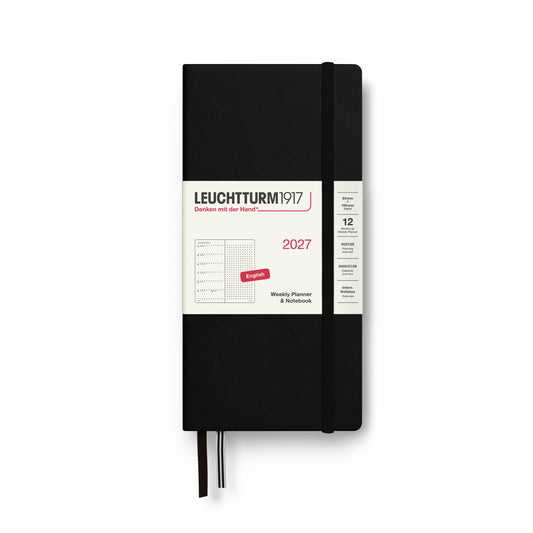 Leuchtturm1917 2027 Wallet-Sized Weekly Planner & Dotted Notebook - Black