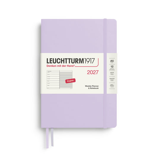 Leuchtturm1917 2027 A5 Medium Hardcover Weekly Planner & Notebook - Lilac