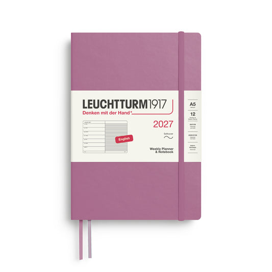 Leuchtturm1917 2027 A5 Medium Softcover Weekly Planner & Notebook - Dusty Rose