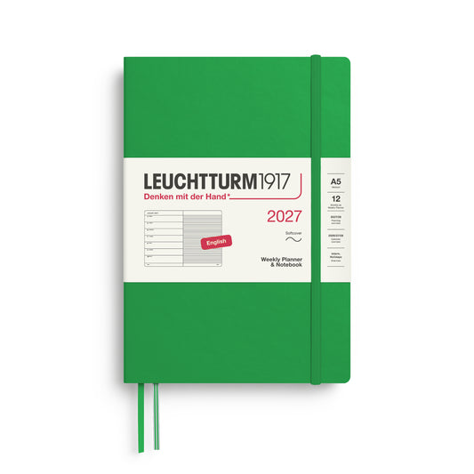 Leuchtturm1917 2027 A5 Medium Softcover Weekly Planner & Notebook - Spring Leaf