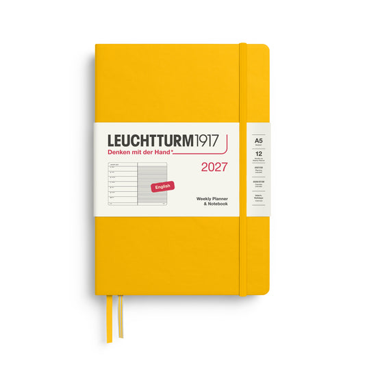 Leuchtturm1917 2027 A5 Medium Hardcover Weekly Planner & Notebook - Sunflower