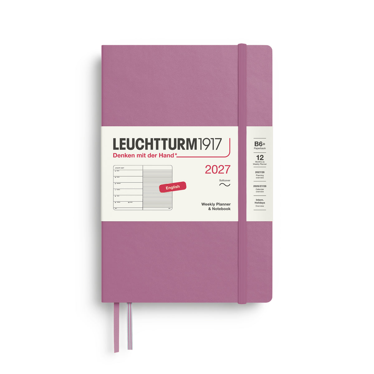 Leuchtturm1917 2027 B6+ Paperback Softcover Weekly Planner & Notebook - Dusty Rose