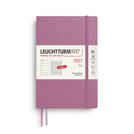 Leuchtturm1917 2027 B6+ Paperback Softcover Weekly Planner & Notebook - Dusty Rose