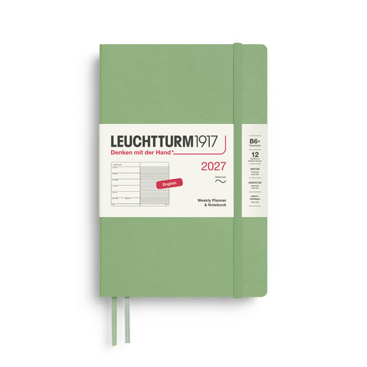 Leuchtturm1917 2027 B6+ Paperback Softcover Weekly Planner & Notebook - Sage