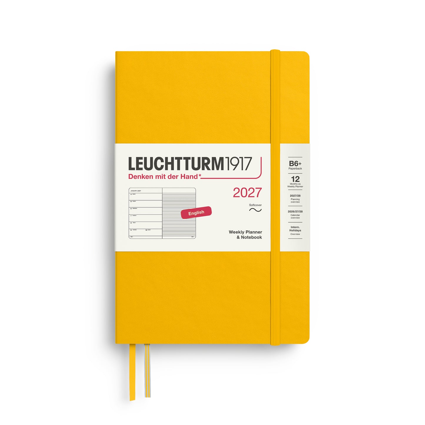 Leuchtturm1917 2027 B6+ Paperback Softcover Weekly Planner & Notebook - Sunflower