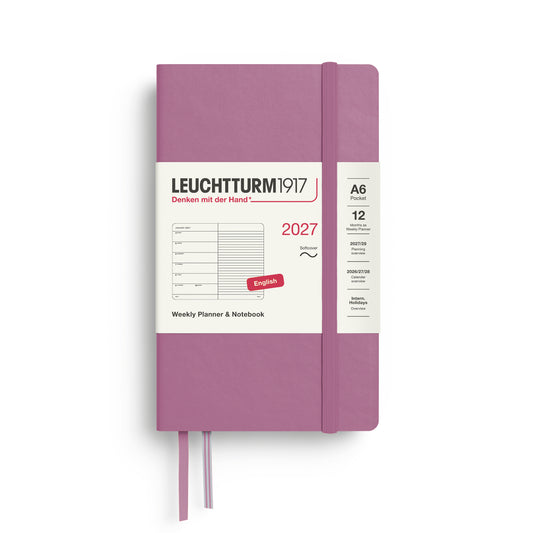 Leuchtturm1917 2027 A6 Pocket Softcover Weekly Planner & Notebook - Dusty Rose