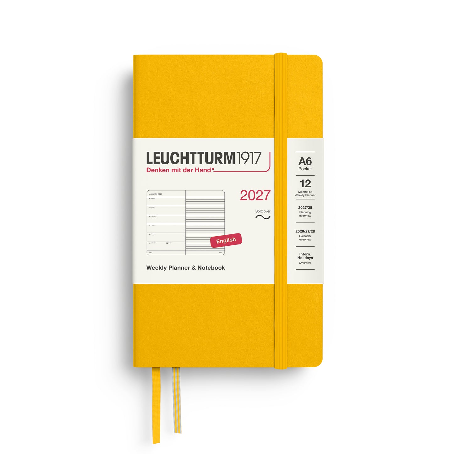 Leuchtturm1917 2027 A6 Pocket Softcover Weekly Planner & Notebook - Sunflower