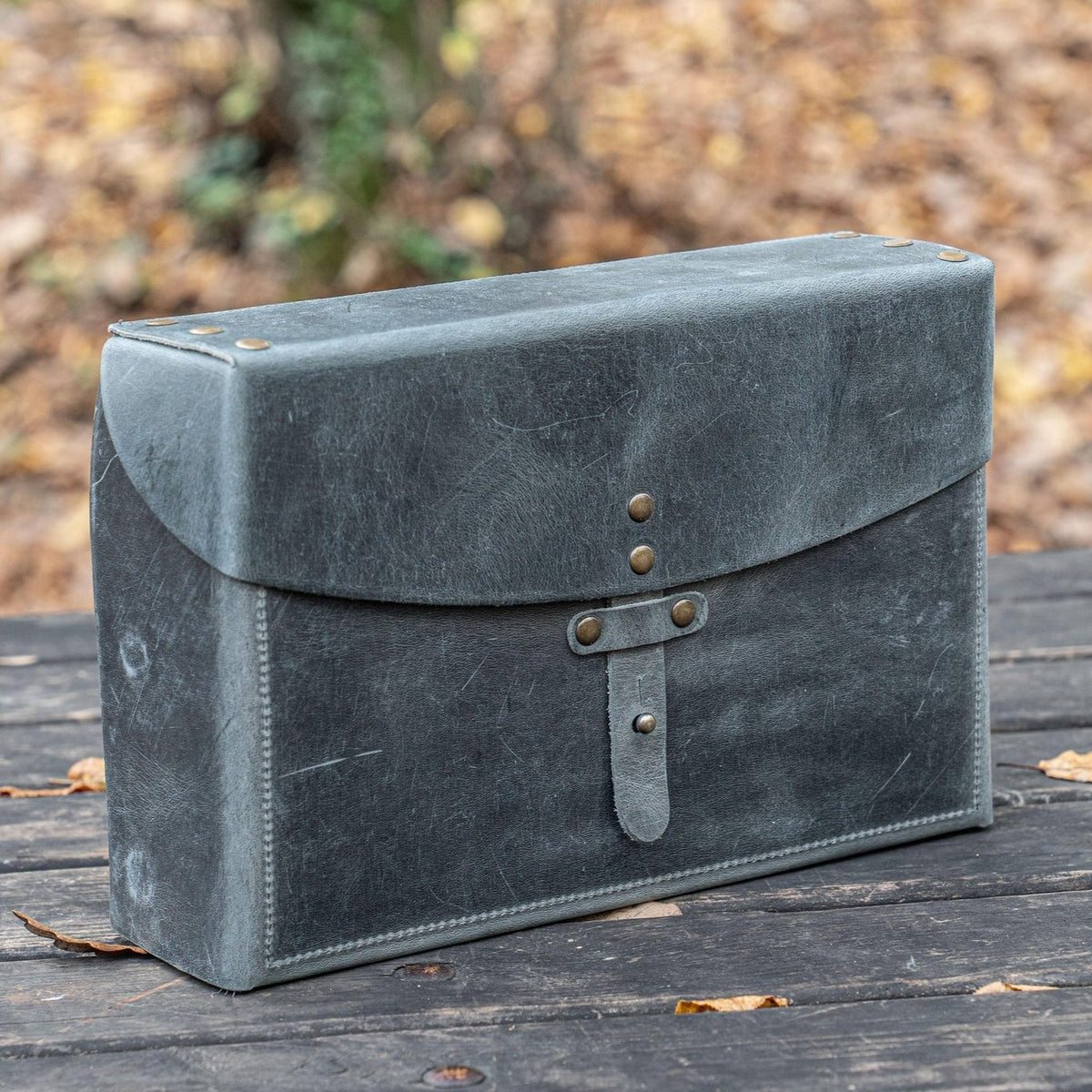 Galen Leather Writer's Medic Bag - Crazy Horse Smoky