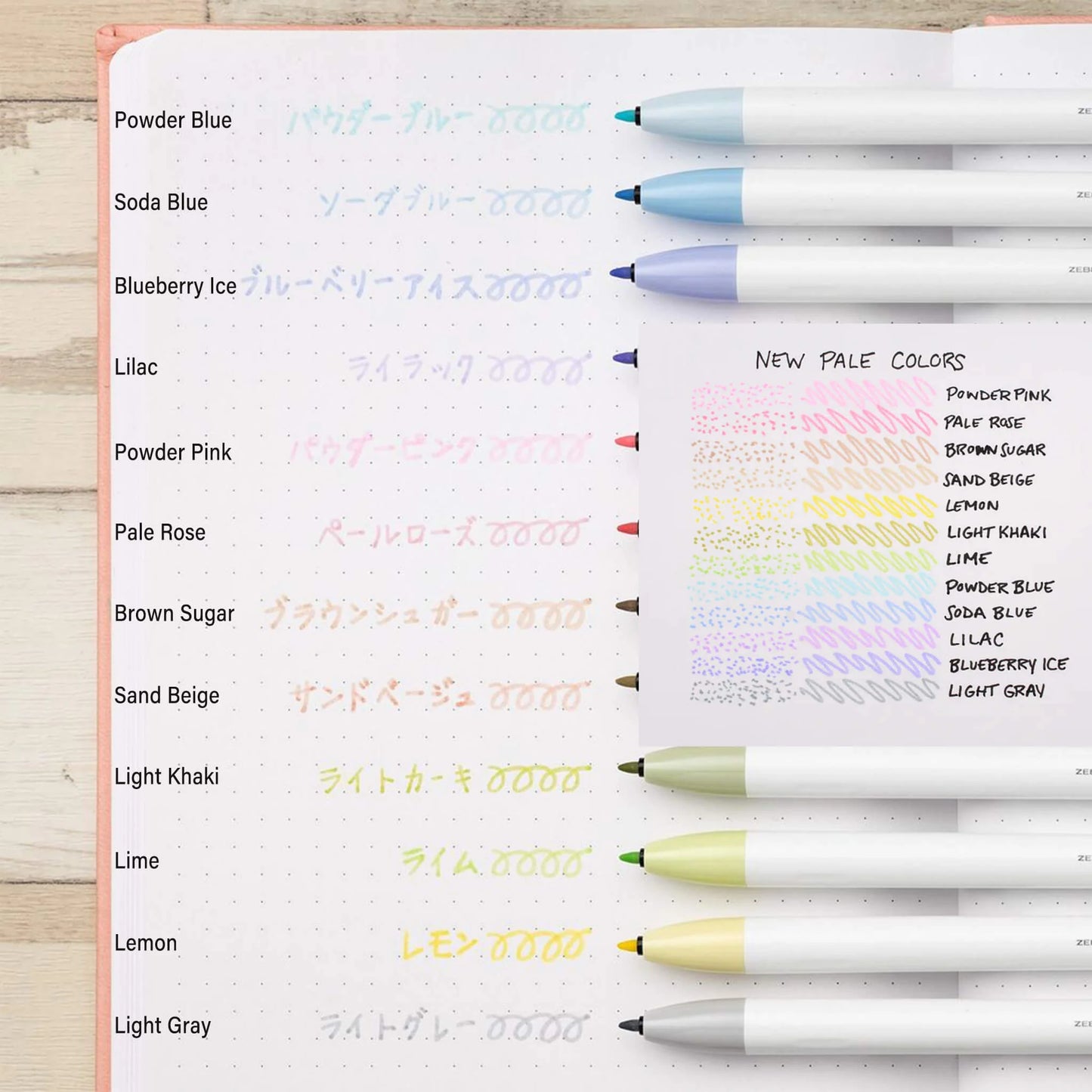 ZEBRA CLiCKART Retractable Marker 12 Color Set - Pale PL