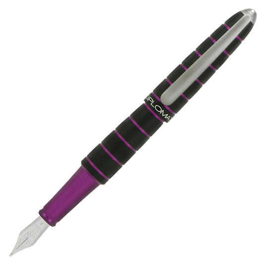 Diplomat Elox Ring Fountain Pen - Black and Purple (Discontinued)
