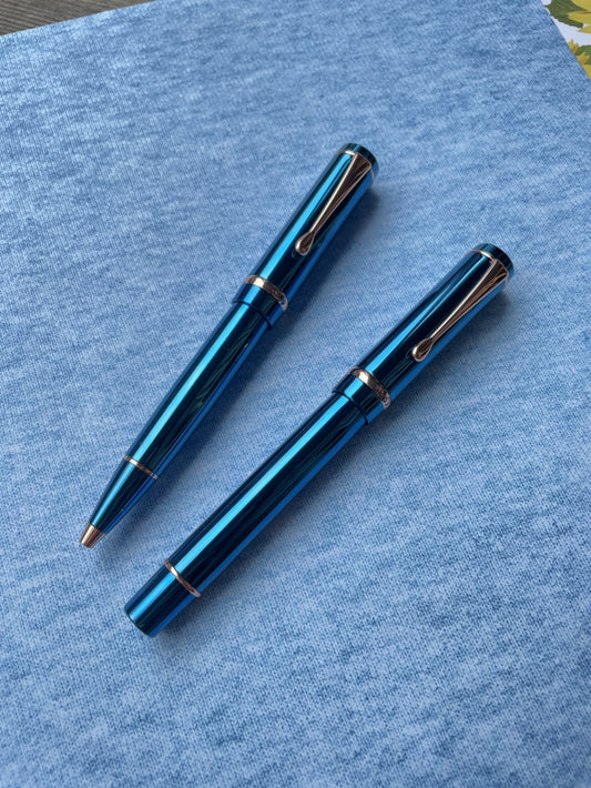 Conklin Duragraph Metal Fountain Pen - PVD Blue (Discontinued)