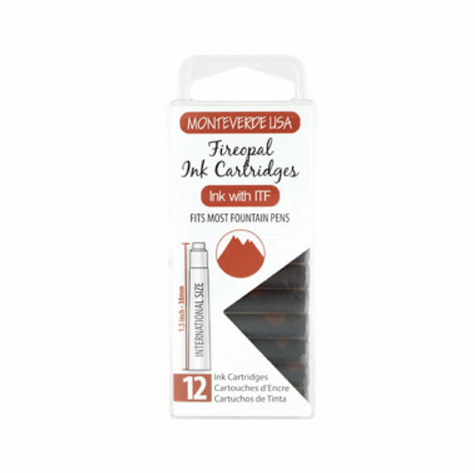 Monteverde Fireopal Ink Cartridges (Set of 12)