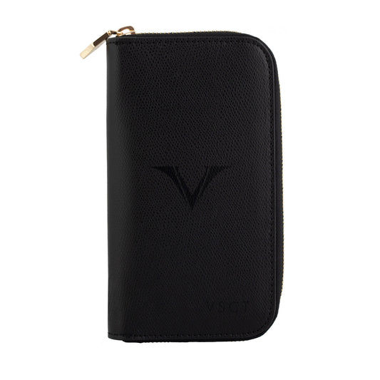 Visconti 3 Pen Case  - Black Leather VSCT Collection