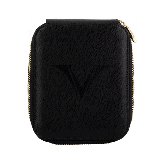 Visconti 6 Pen Case  - Black Leather VSCT Collection