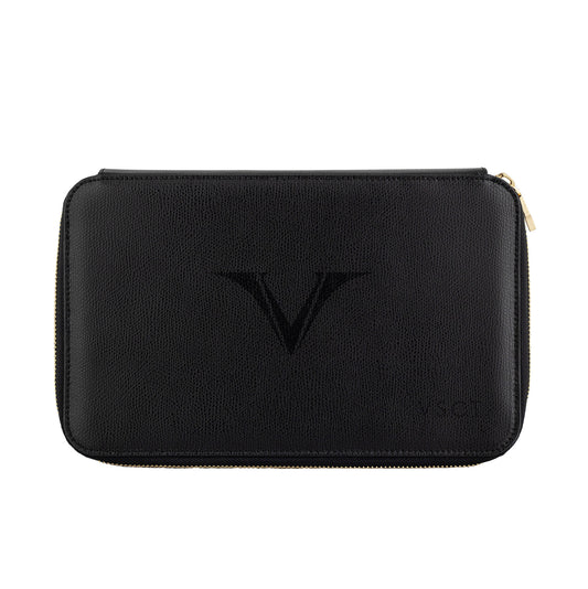 Visconti 12 Pen Case  - Black Leather VSCT Collection