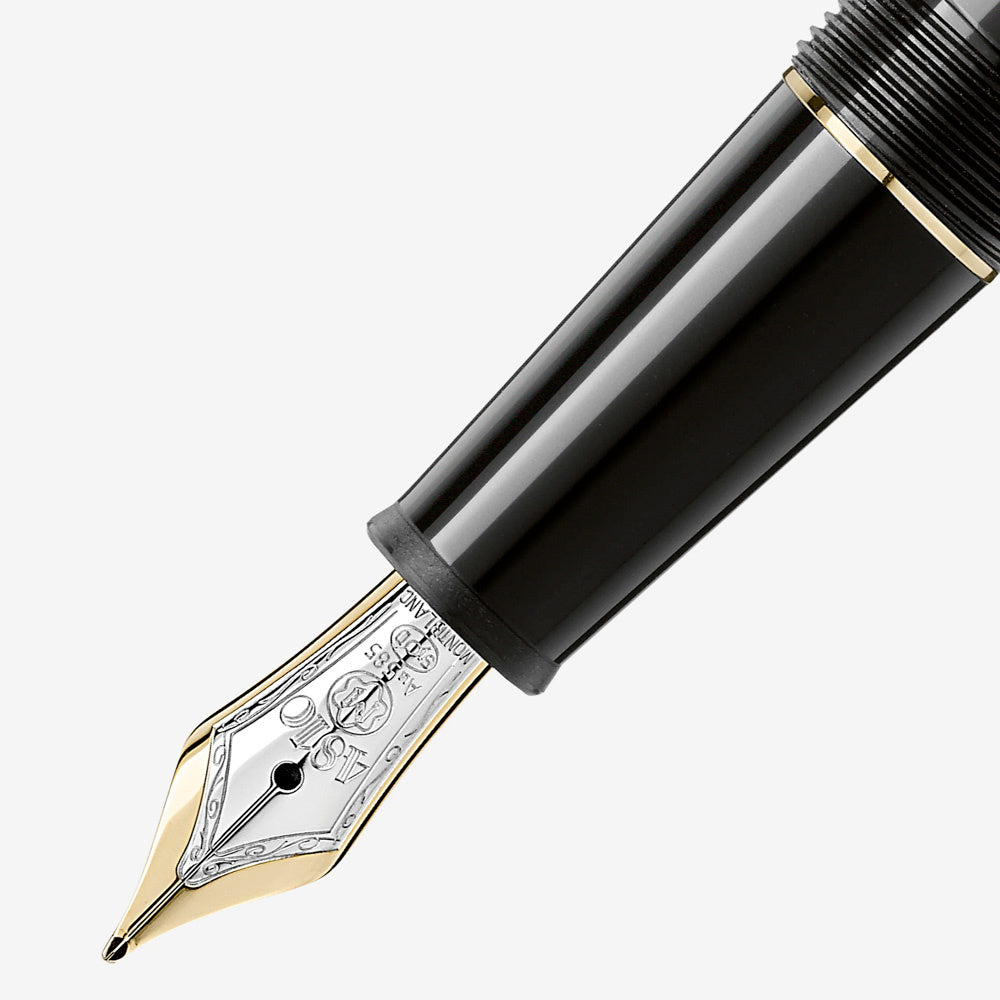 Montblanc Fountain Pen - Black with Gold Trim (Meisterstück Classique)