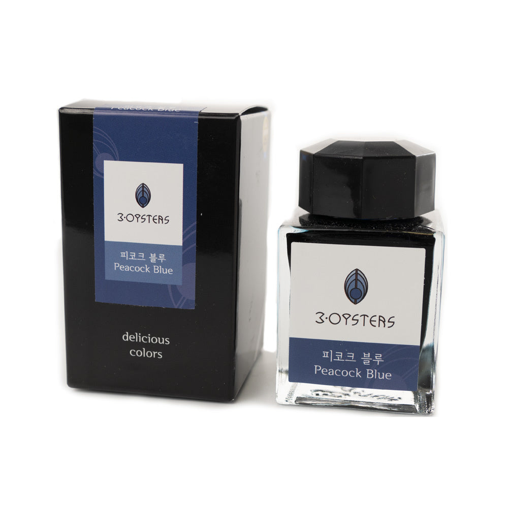 3 Oysters Peacock Blue (38ml) Bottled Ink (Delicious)