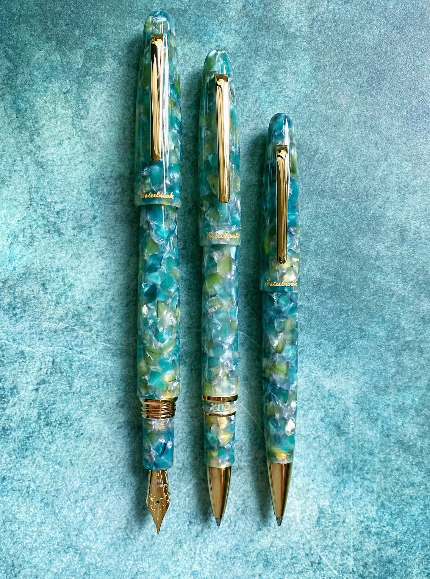 Esterbrook Estie Piston Fountain Pen - Sea Glass with Gold Trim (Button Fill)