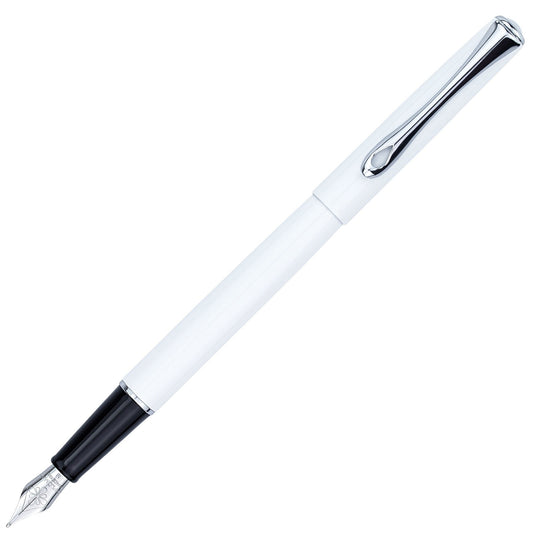 Diplomat Traveller Fountain Pen - Snowwhite with Silver Trim